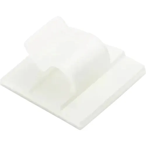 Cleme autoadezive Sapiselco 26x13 mm alb, pachet 100 bucati, pentru fixare cabluri Ø10mm