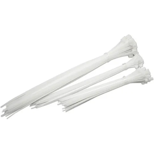 Colier pentru cabluri, set 100 bucati, plastic, transparent