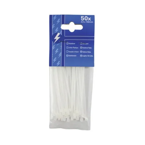 Colier plastic/soricei prindere 2, 5x100 mm, pachet 50 bucati, transparent