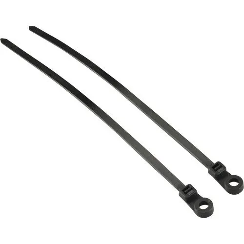 Colier plastic/soricei prindere Unitec 4, 8x200 mm, pachet 20 bucati, negru, cu ochi de fixare cu surub