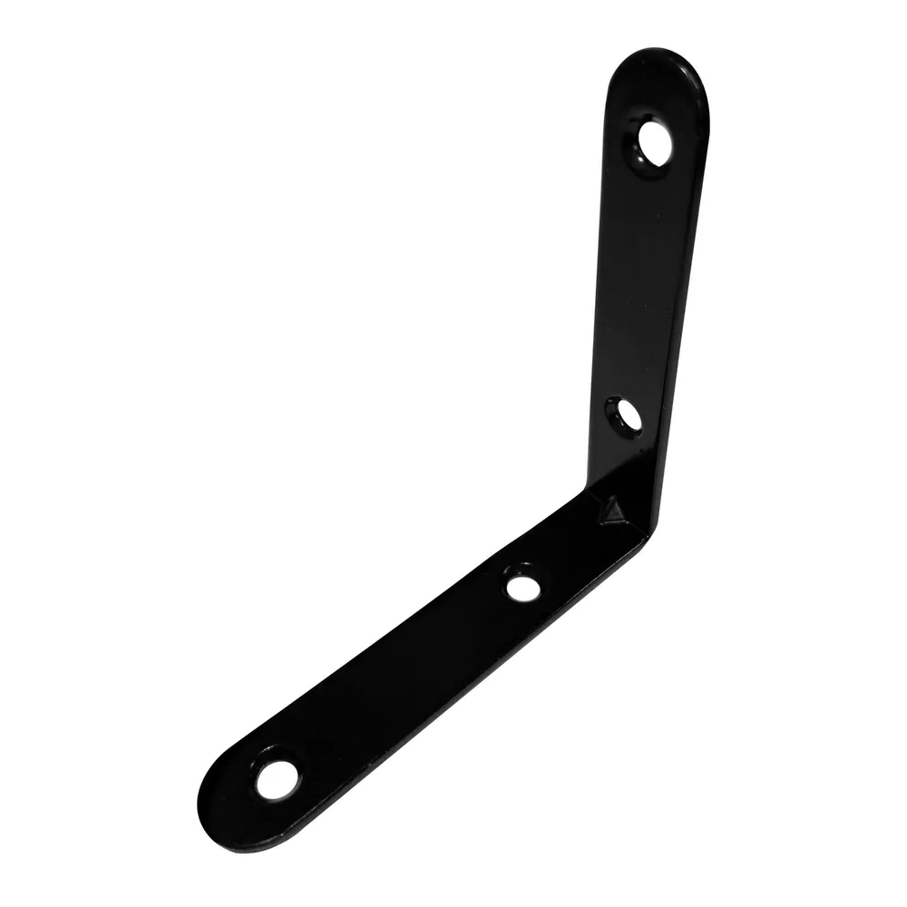 Coltar metalic, otel, 80 x 80 x 15 mm, negru