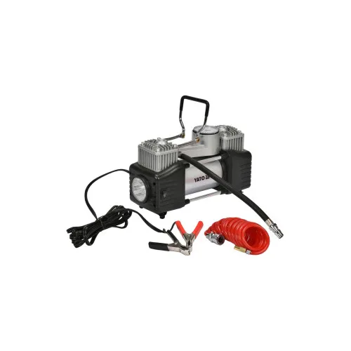 Compresor auto 12V 250W 60L/min cu lanterna LED si alimentare la baterie