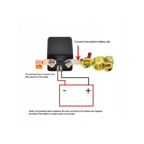 Comutator deconectare baterie auto 12V 200A cu telecomanda si functie antifurt — imaginea 4