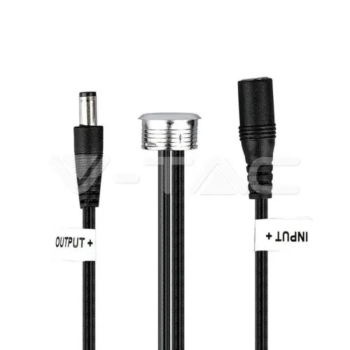 Comutator LED Touch si Dimer Argintiu + Cablu Negru — imaginea 2