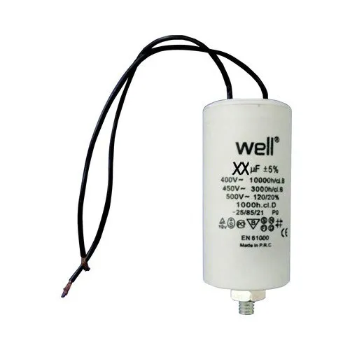 Condensator pornire motor Well 45uF 400V, cu fire de conexiune