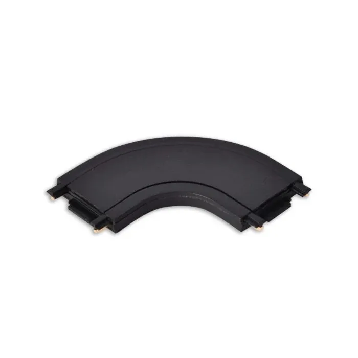 Conector R semirotund Klausen Track Light KL182014, 90 de grade, pentru sina magnetica, 48 V DC, IP20, negru