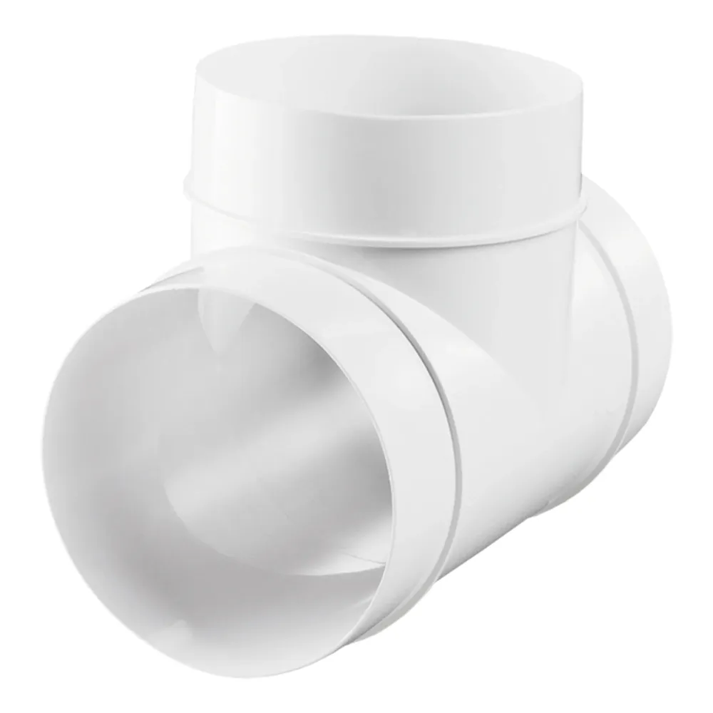 Conector tip T Vents, pentru tub ventilatie, PVC, alb, D 150 mm