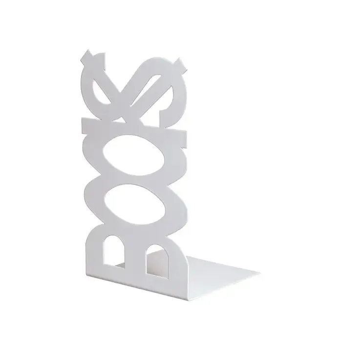 Consola decorativa, din metal, Books, alb, 120 mm