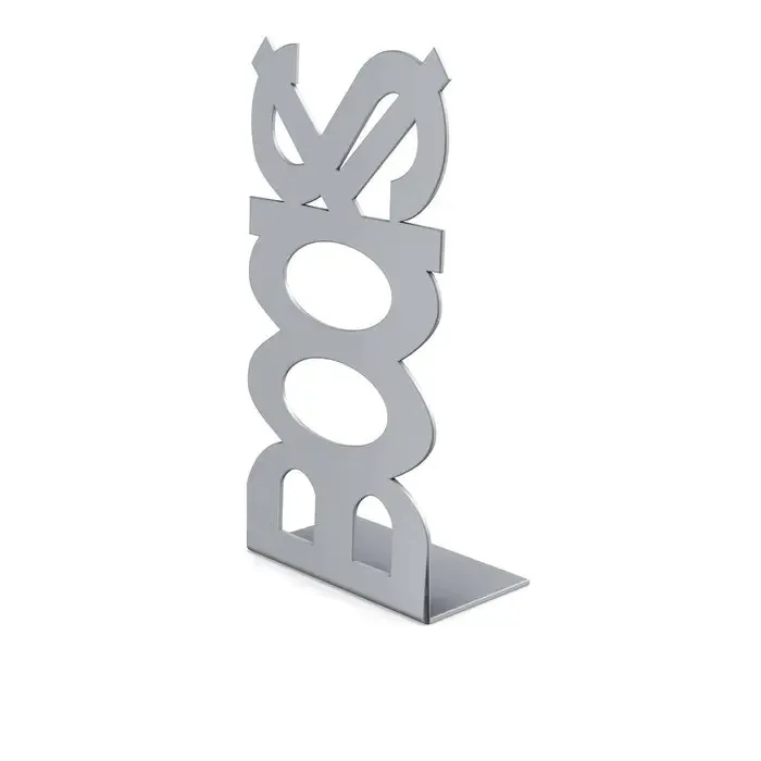 Consola decorativa, din metal, Books, argintiu, 120 mm