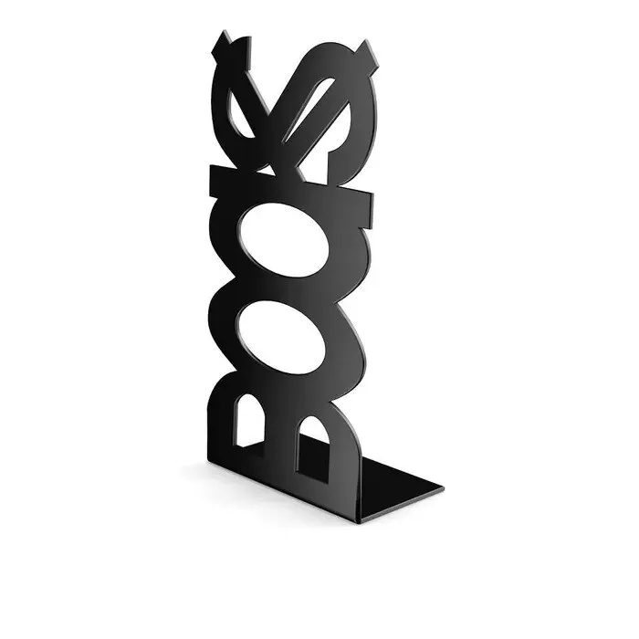Consola decorativa, din metal, Books, negru, 120 mm