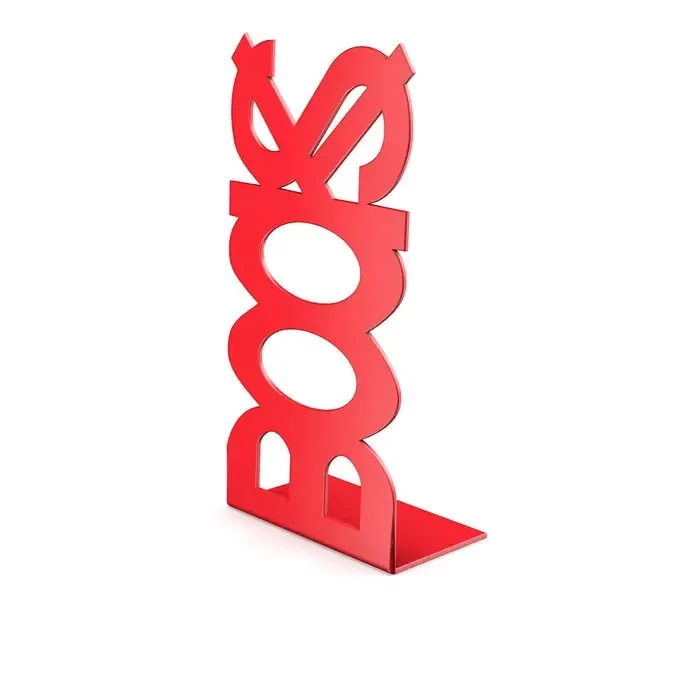 Consola decorativa, din metal, Books, rosu, 120 mm