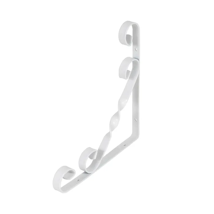 Consola decorativa, din otel, alba, 205 x 205 x 14 mm