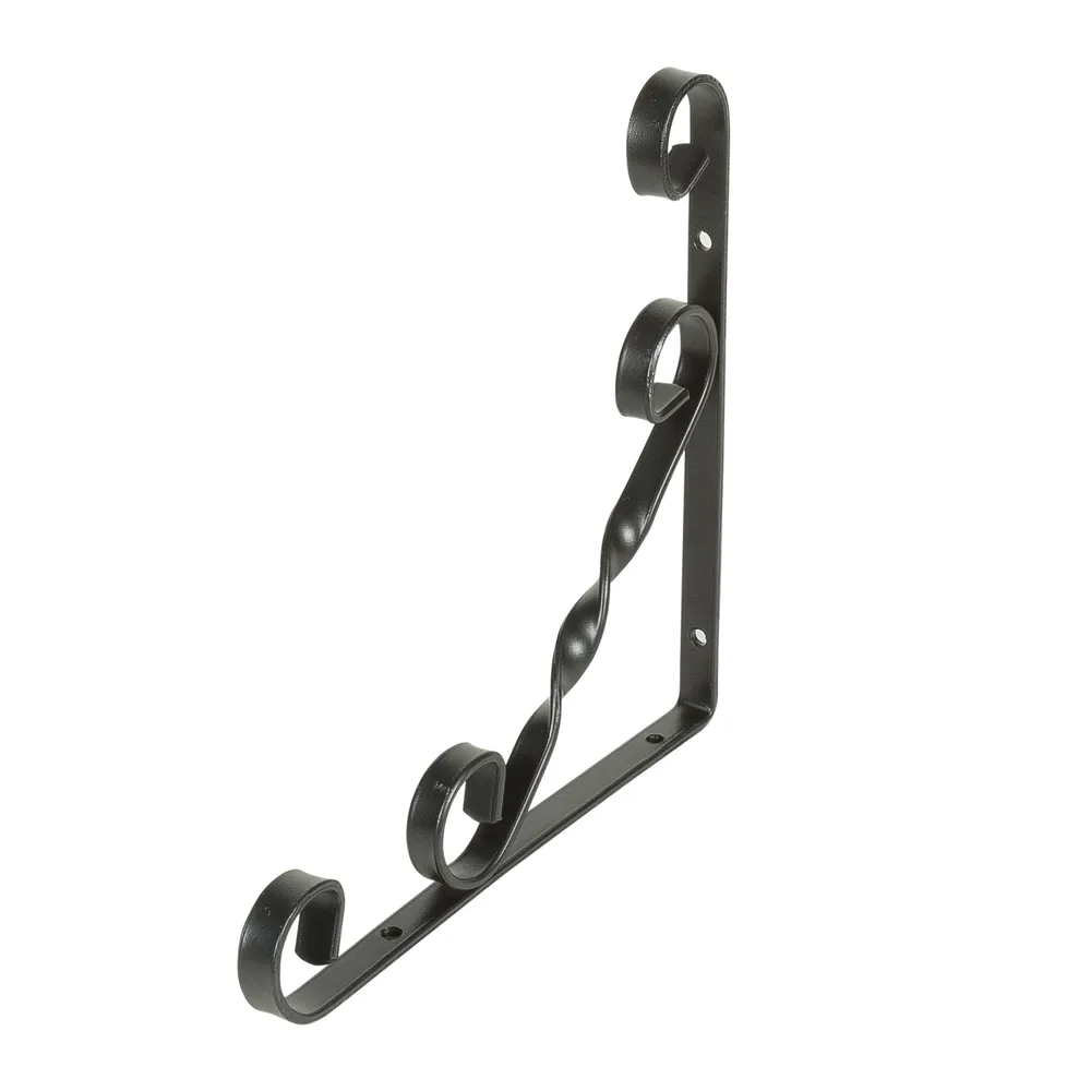 Consola decorativa, din otel, neagra, 205 x 205 x 14 mm