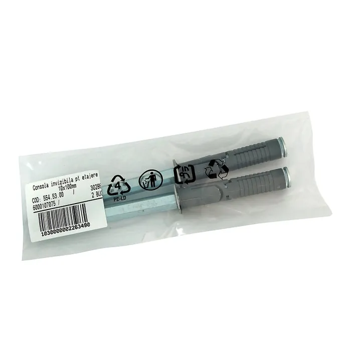 Console invizibile, pentru etajere, 10 x 100 mm, set 2 bucati
