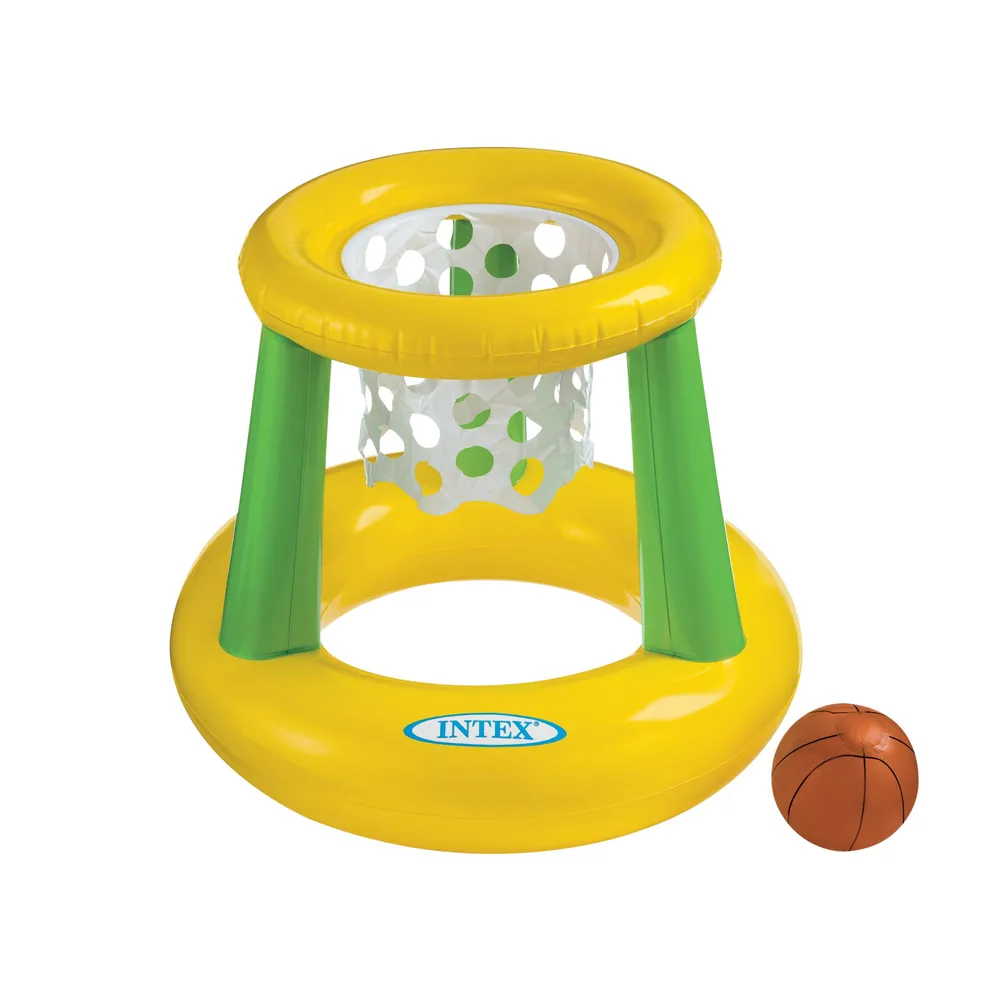 Cos baschet gonflabil si minge, pentru piscina Intex 58504NP, 67 x 55 cm, este fabricat din vinil