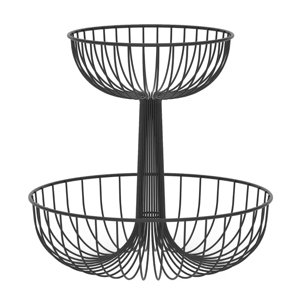 Cos de fructe, MG530, metal, negru, 30 x 31 cm