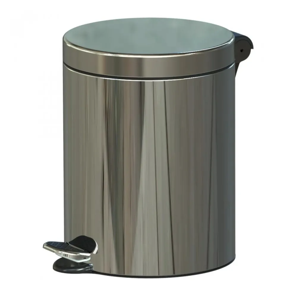 Cos de gunoi cu pedala si capac batant, Opera Studio Casa, inox, forma cilindrica, 12 L