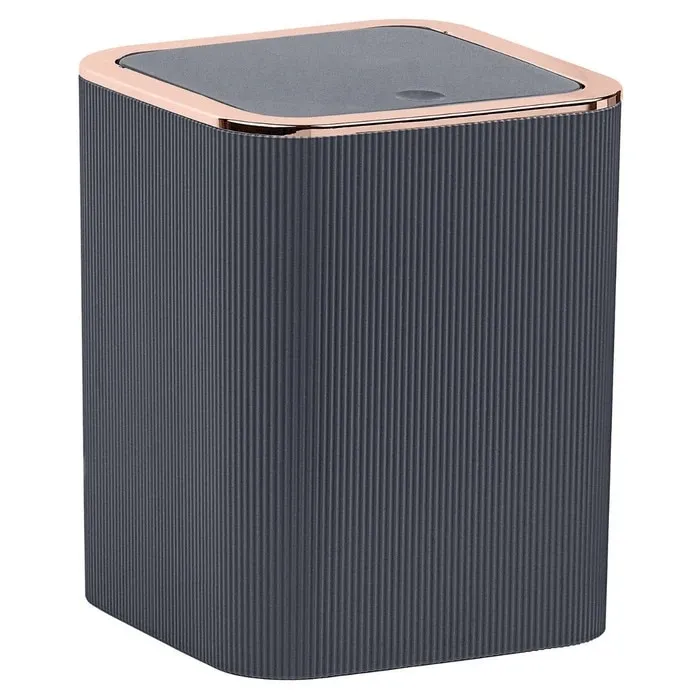 Cos de gunoi, Okyanus Home Diva OKY-500-2, plastic, forma dreptunghiulara, antracit + roz, 5 L