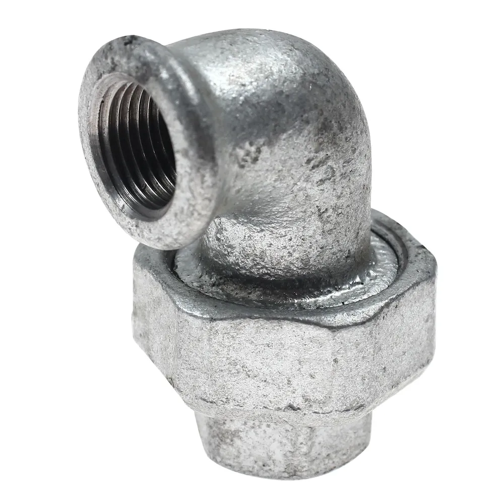 Cot cu racord olandez 95, fonta zincata, FI - FI, 1"