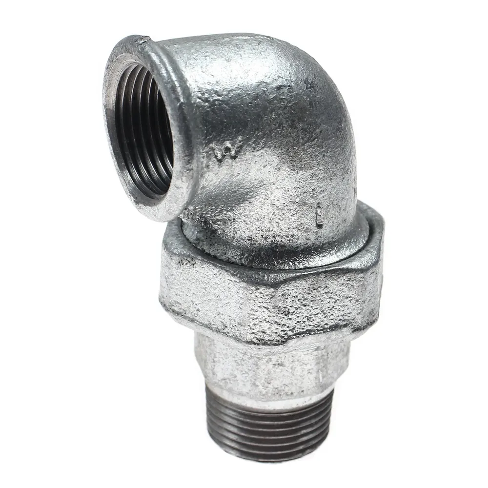 Cot cu racord olandez 97, fonta zincata, FI - FE, 1/2"