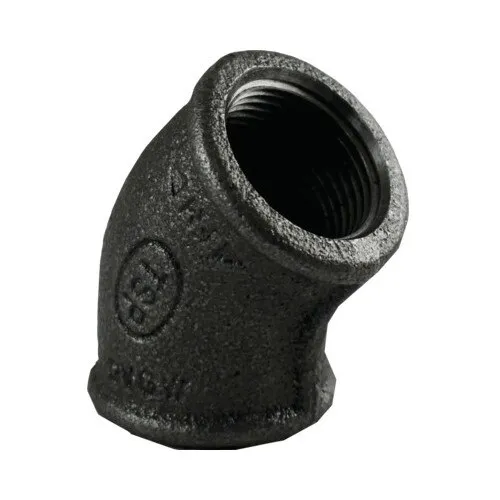 Cot fonta 45°, 3/4" FI-FI, negru