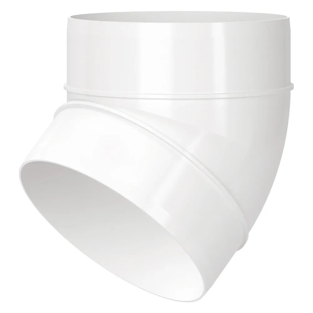 Cot pentru tub ventilatie Vents, alb, PVC, 45 grade, D 100 mm