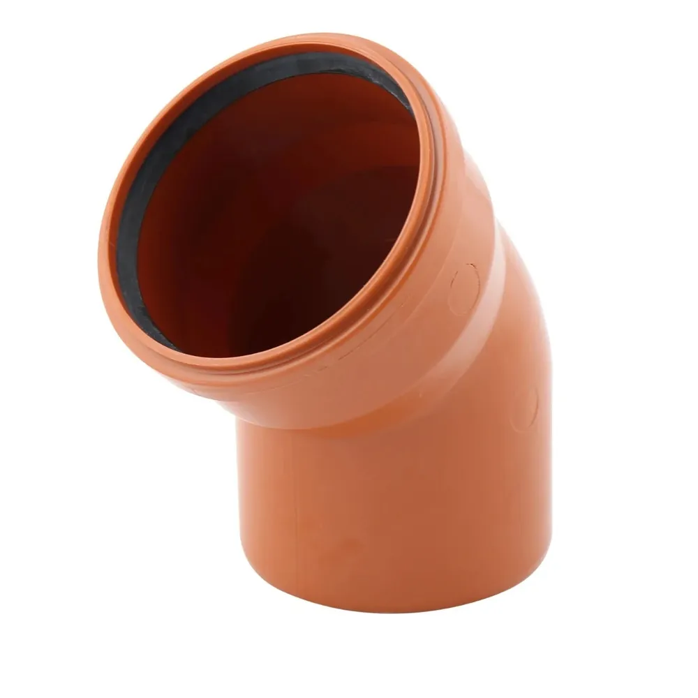 Cot PVC, cu inel, D 250 mm, 45 grade, portocaliu
