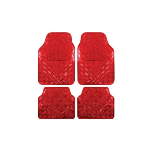 Covoare auto universale interior aluminiu rosu
