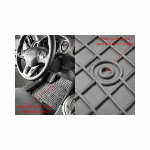 Covoare interior cauciuc El Toro compatibile Fiat Punto Evo 2009-2015 P60 — imaginea 2