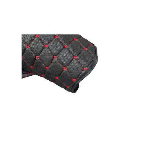 Covor auto imitatie piele dedicat Camion Scania R 2016, doua locuri pneumatice,Cutie automata Negru/Rosu — imaginea 2