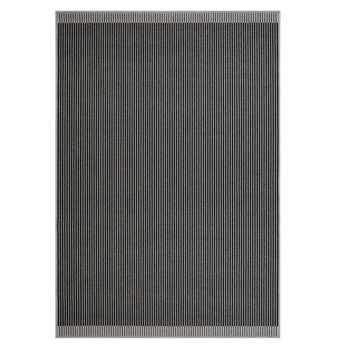 Covor exterior / interior Oriental Weavers Beads 20825-B7N-X, 80 x 150 cm, poliester, negru + gri, dreptunghiular