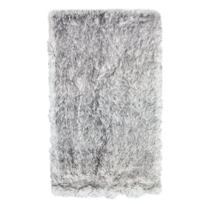 Covor living / dormitor Chip Pes 2130-2, 120 x 180 cm, poliester, alb + gri, dreptunghiular