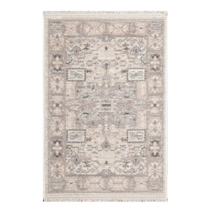 Covor living / dormitor Oriental Weavers Sakura 55001-C4E-J, 80 x 120 cm, poliester, bej + crem + gri, dreptunghiular