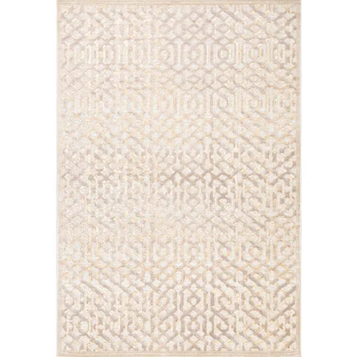 Covor living / dormitor Oriental Weavers Seychelles X 722/Q, 75 x 150 cm, poliester chenille, bej, dreptunghiular