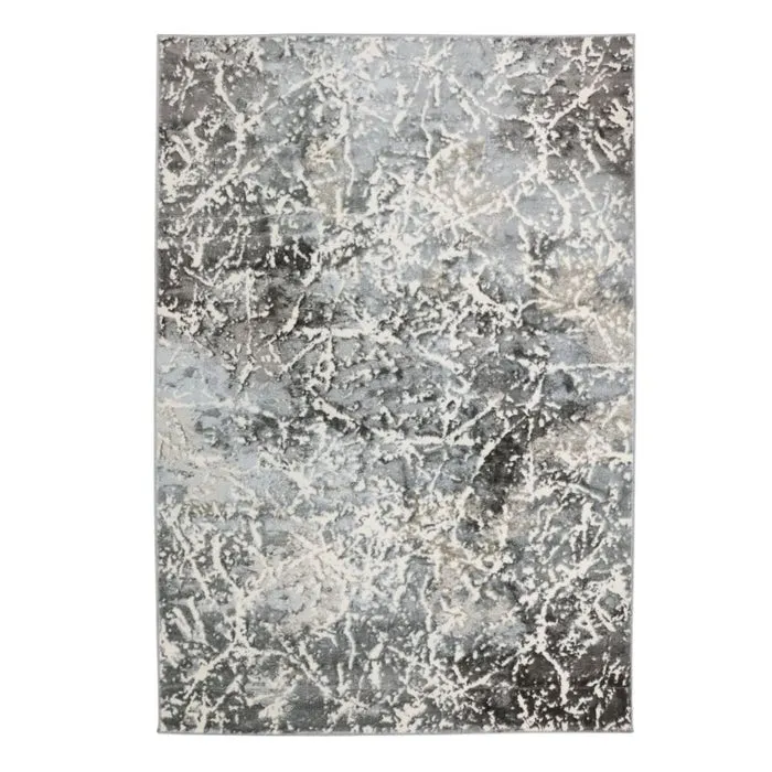 Covor living / dormitor Oriental Weavers Zoe L 2060/OL9, 160 x 235 cm, poliester heat-set, gri + alb, dreptunghiular