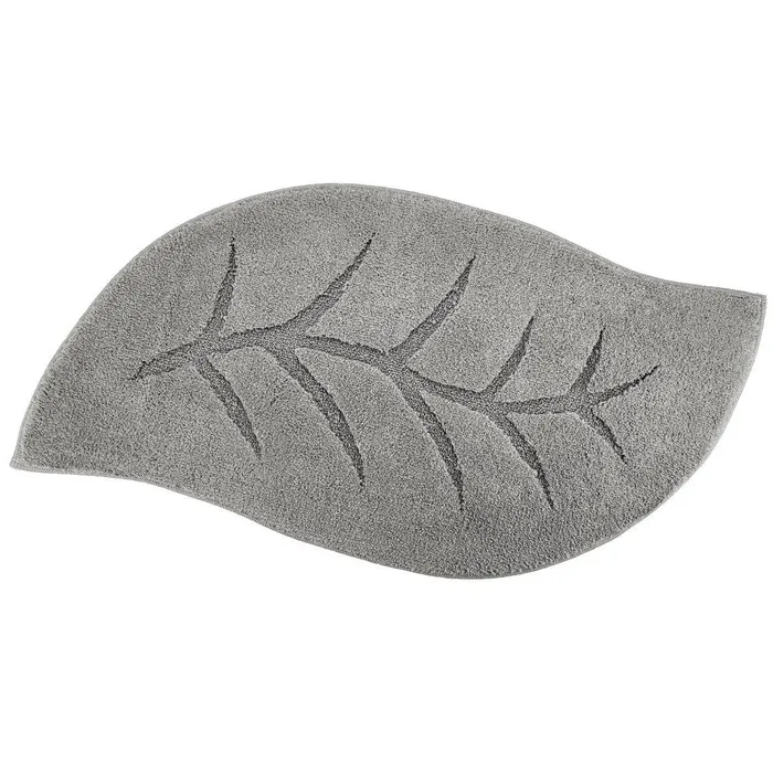 Covoras baie Saniplast Magnolia, antiderapant, forma frunza, gri, 55 x 100 cm
