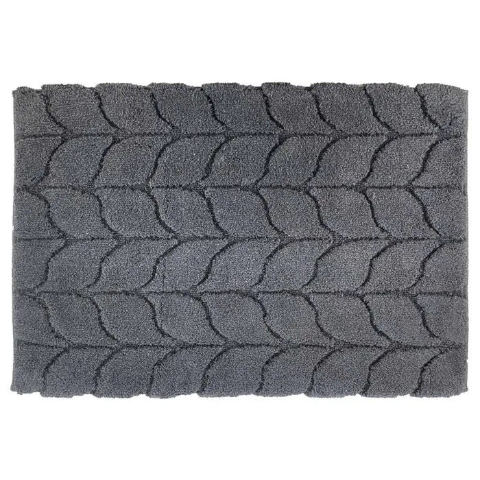Covoras baie Saniplast Treccia, antiderapant, gri inchis, 60 x 90 cm