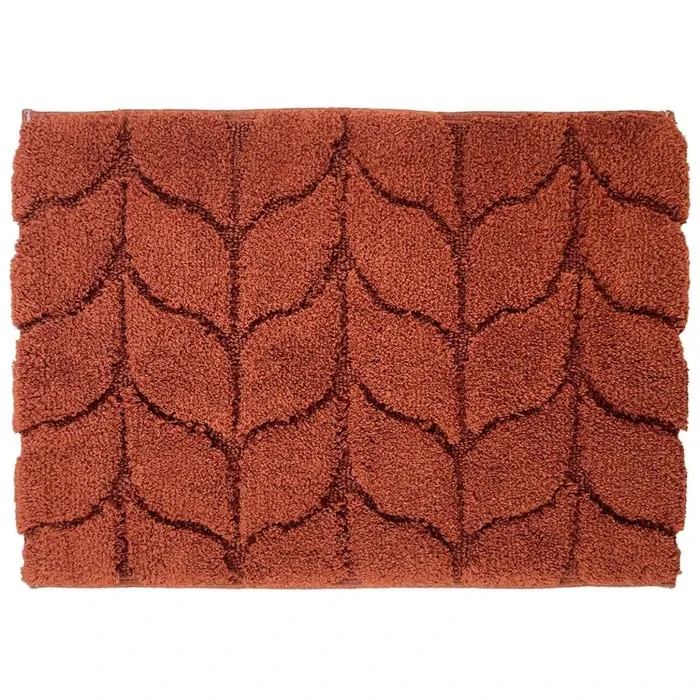 Covoras baie Saniplast Treccia, antiderapant, rosu caramiziu, 40 x 60 cm