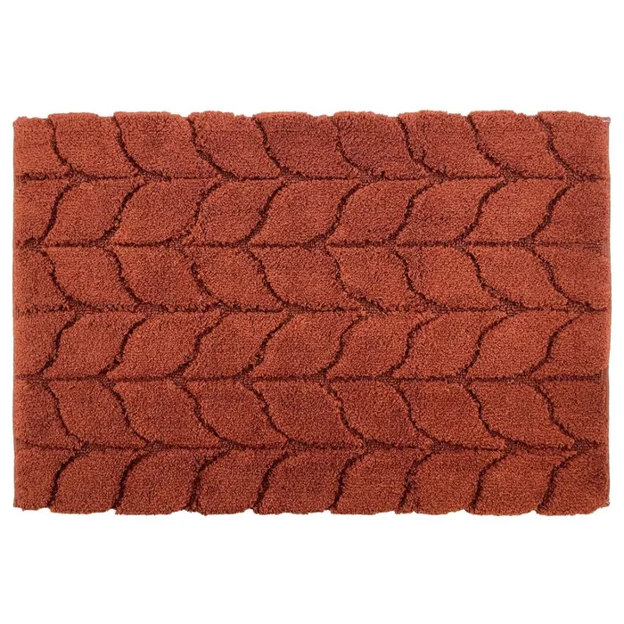 Covoras baie Saniplast Treccia, antiderapant, rosu caramiziu, 60 x 90 cm