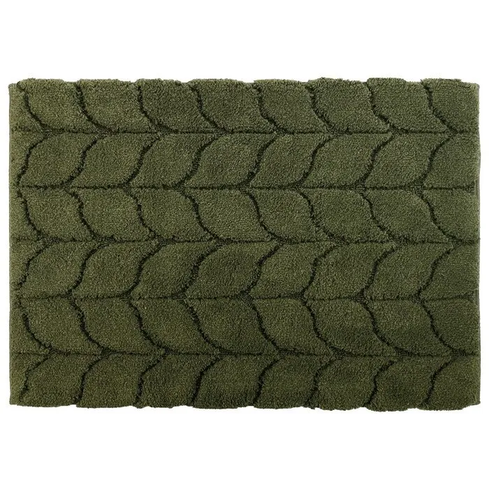 Covoras baie Saniplast Treccia, antiderapant, verde masliniu, 60 x 90 cm