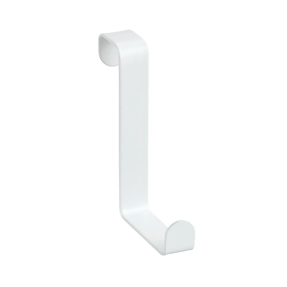 Cuier baie, Hooks, 4 agatatori, din otel, fixare prin agatare, alb mat, set 4 buc