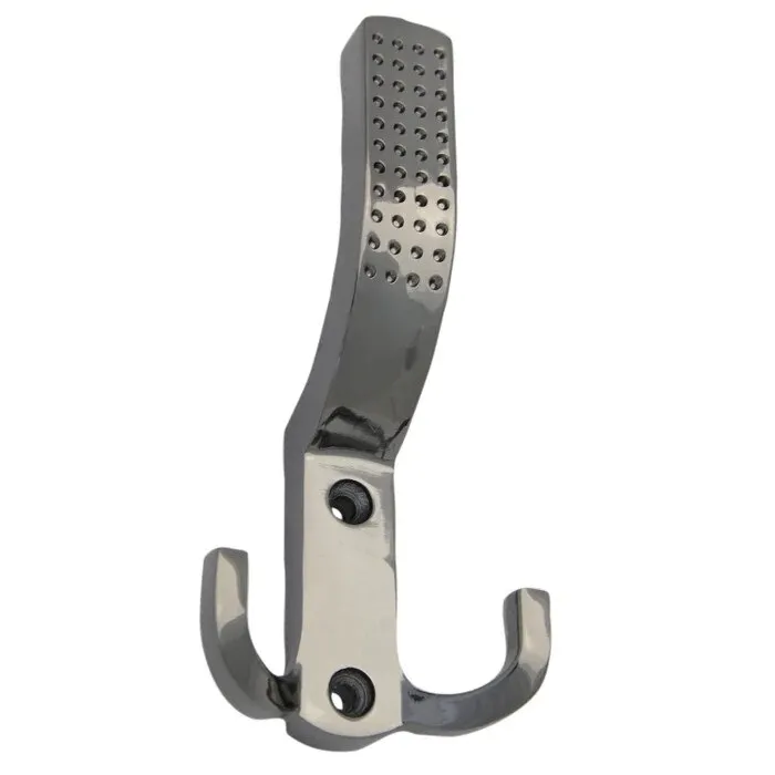 Cuier mobila cu 3 agatatoare, aluminiu, nichel negru, pentru baie, dormitor, hol, prindere pe mobila / perete, 495.35.26