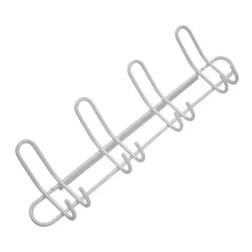 Cuier pentru mobila cu 4 carlige 170x585x60mm, otel alb