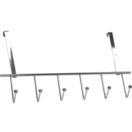 Cuier pentru mobila cu 6 carlige, metal, crom, 245x465x50mm