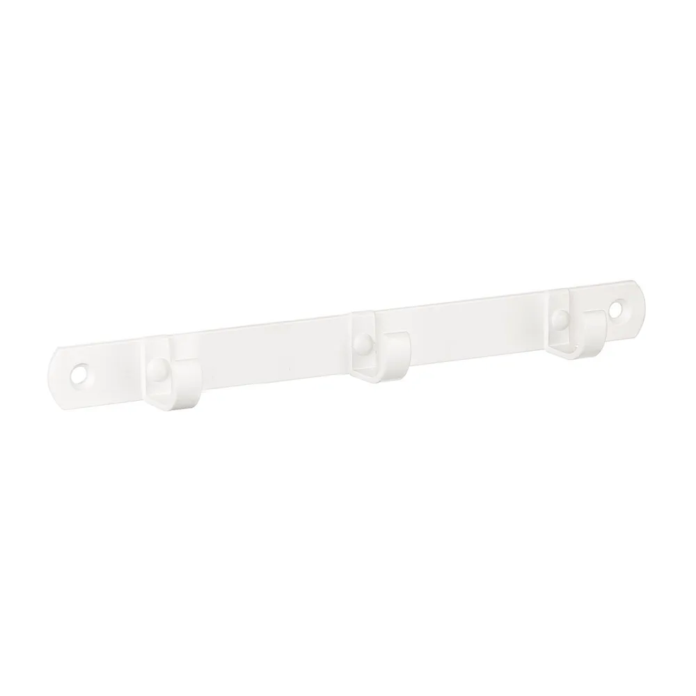 Cuier perete, 3 agatatori simple, aluminiu, alb