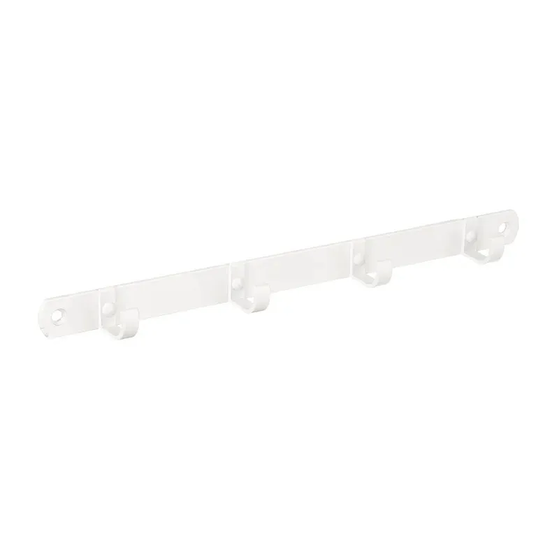 Cuier perete, 4 agatatori simple, aluminiu, alb