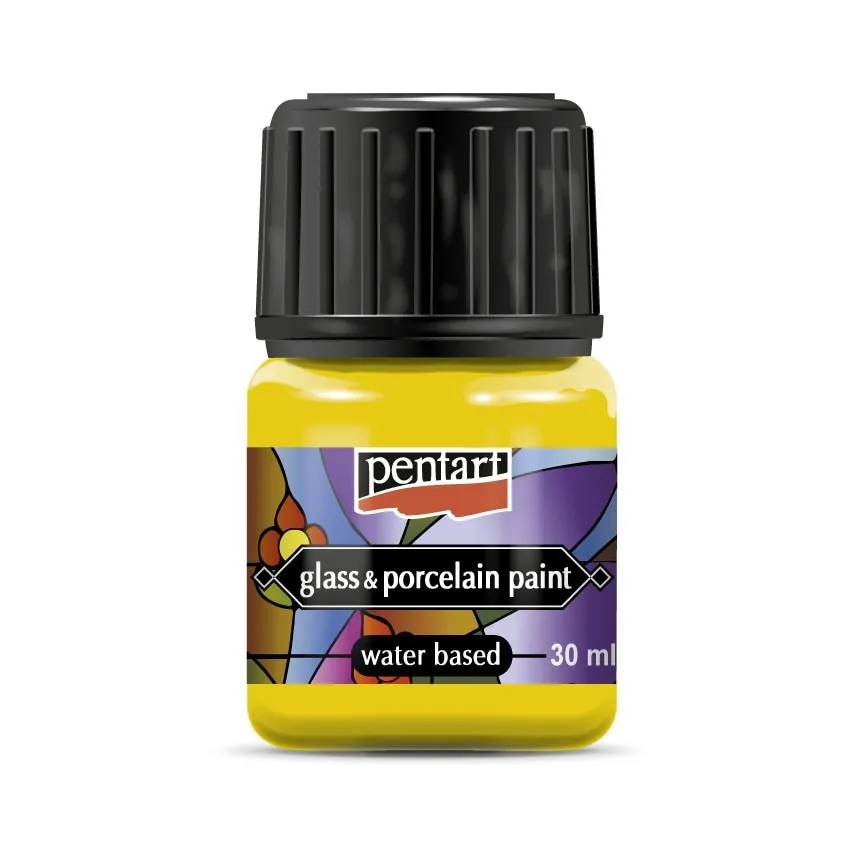 Culoare pentru sticla si portelan Pentart galben 30 ml