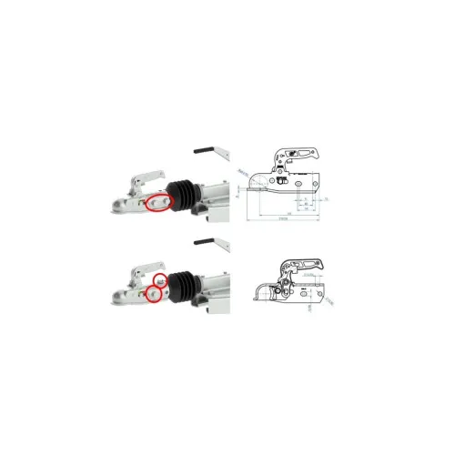 Cupla remorca universala omologata E4 3000kg cu 3 adaptoare si suruburi — imaginea 3