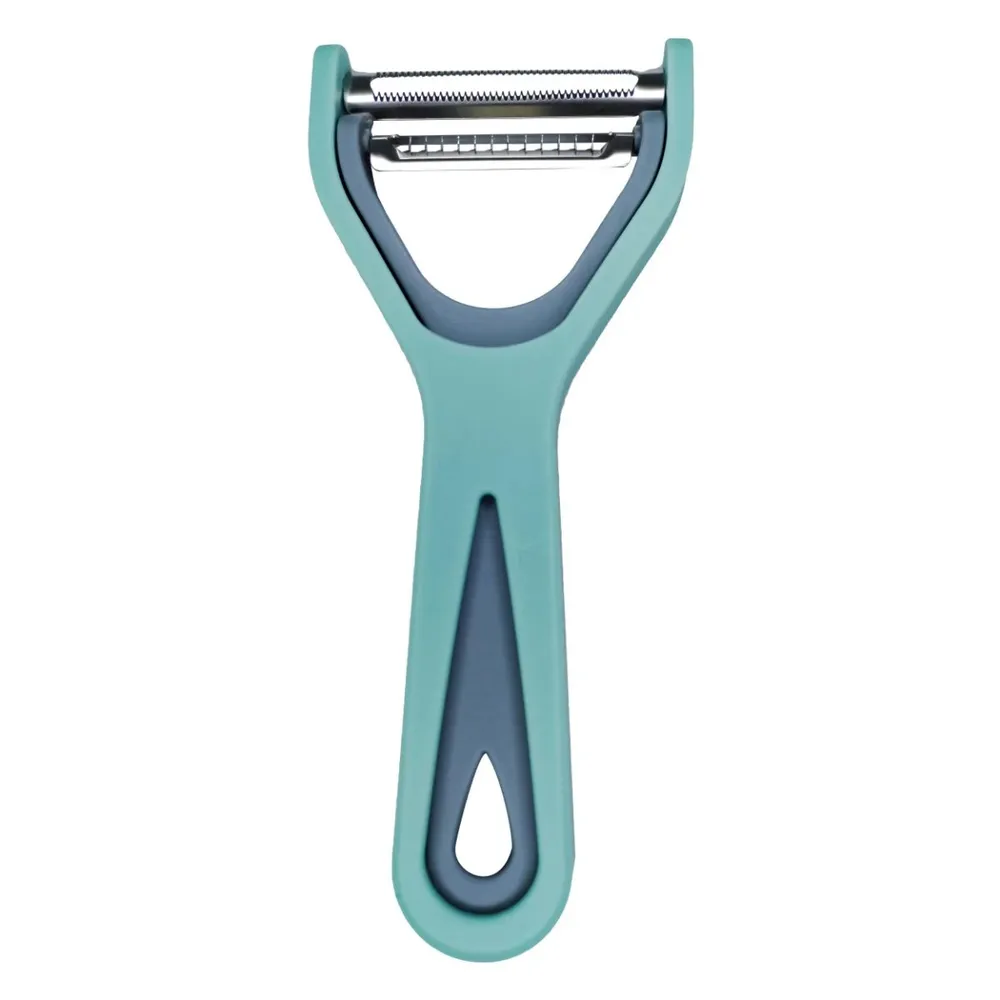 Curatator legume, inox si plastic, albastru, 17x7.2cm