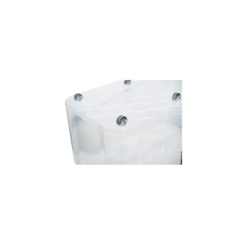 Cutie depozitare 50L cu capac si roti plastic transparenta — imaginea 2
